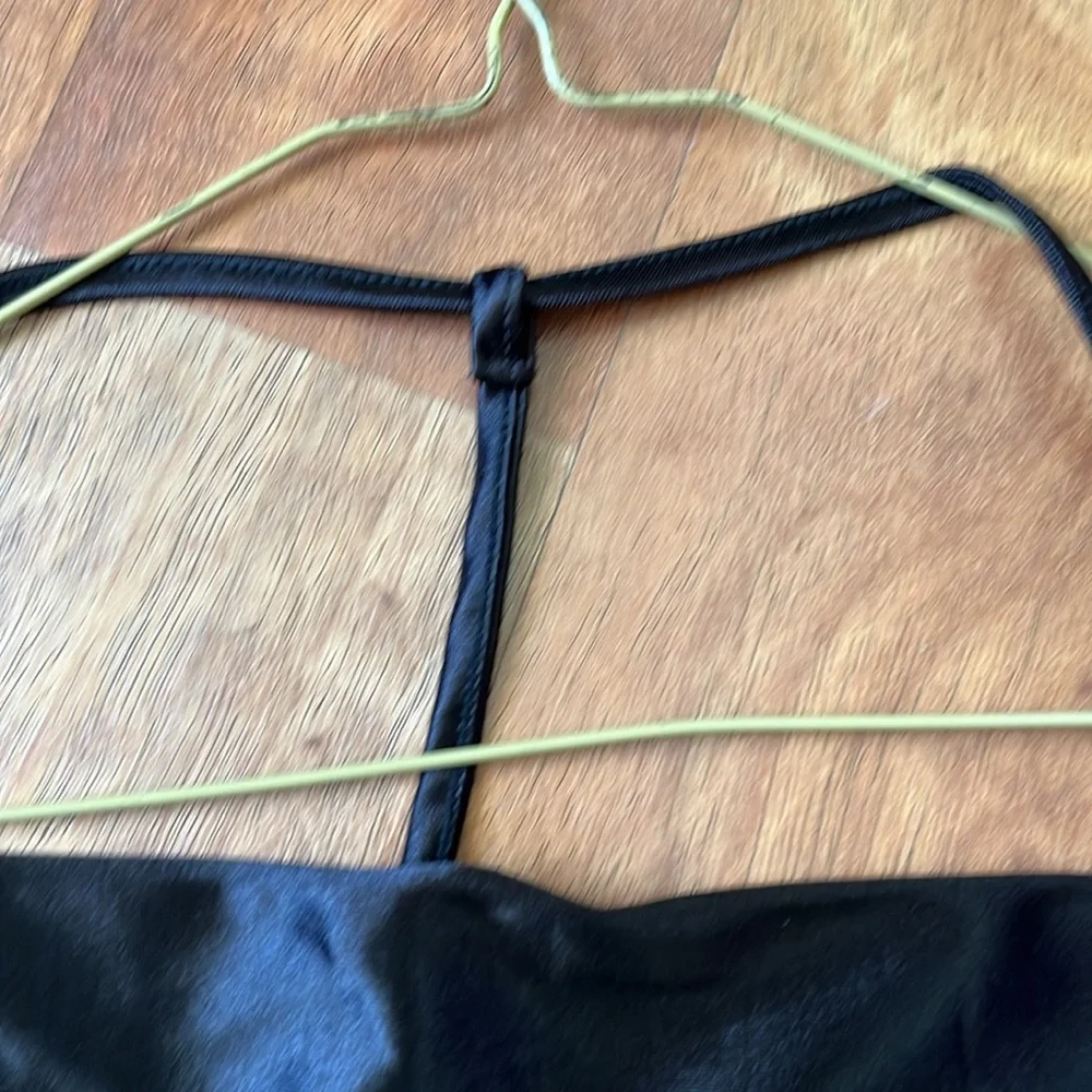 New Wild Fable black satin spaghetti strap top - Picture 2 of 15